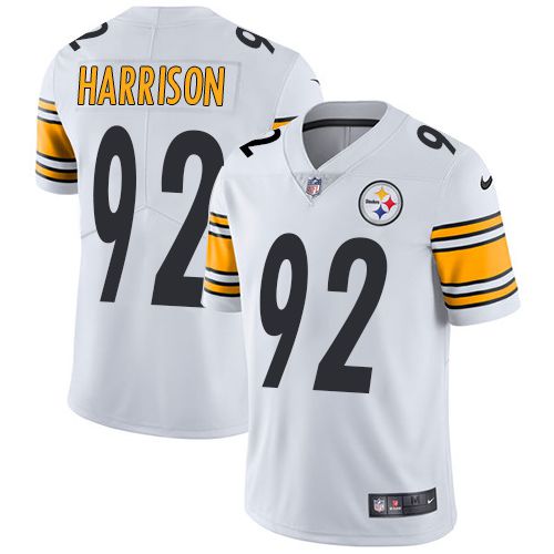 Men Pittsburgh Steelers 92 Harrison Nike White Vapor Limited NFL Jersey